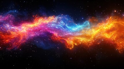 Fototapeta premium Cosmic nebula swirls in vibrant hues