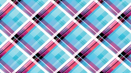 Professional Diagonal Seamless Tartan Plaid Vector Pattern for Designs