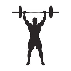 Man lifting barbell for overhead press