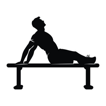 recommend clip art: Woman doing bench exercise silhouette