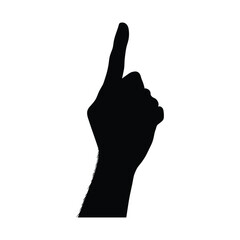 Hand pointing upward in silhouette