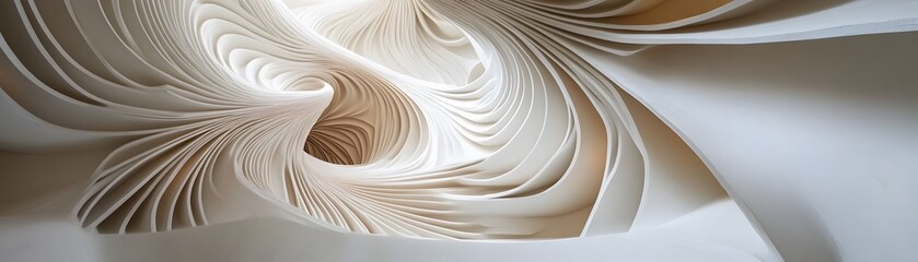 Intricate paper folds create a swirling design.