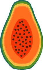 Papaya Hand-Drawn Illustration 