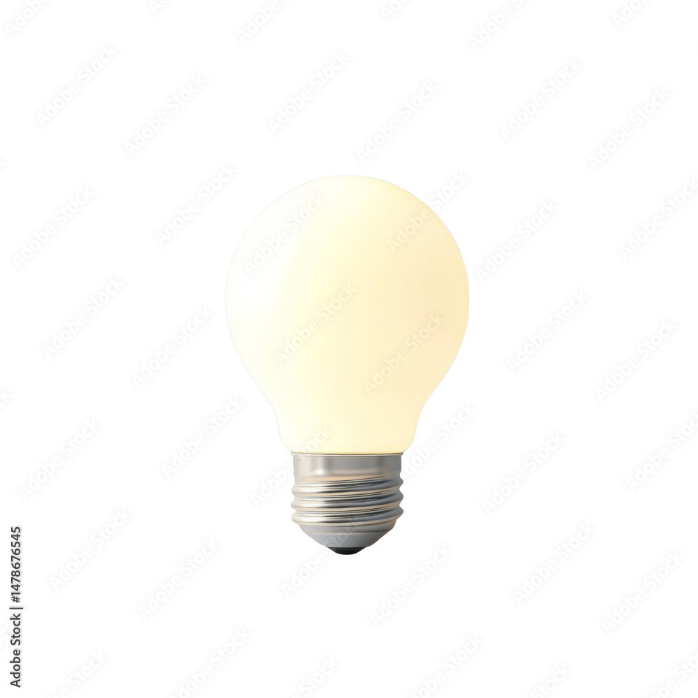 Aufkleber glowing light bulb with soft white glow, perfect for illuminating spaces and creating warm atmosphere. Ideal for home decor and lighting design
