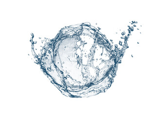抽象的な青い波と水しぶきが渦巻く3dイラスト