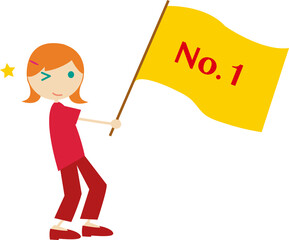 Girl Waving Flag (No.1)