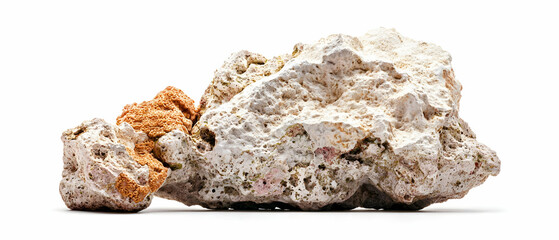 Light Beige And Orange Coral Rock Piece