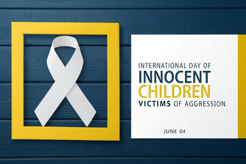 International day of innocent children victims of aggression with ribbon frame