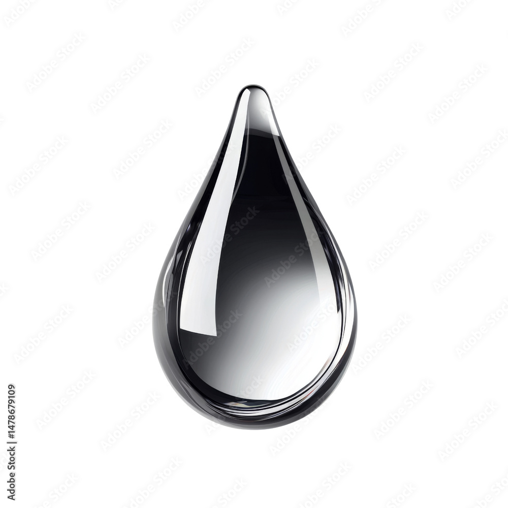 Fototapete clear water droplet with smooth surface, reflecting light and creating sense of purity and freshness