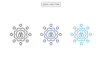 icon Safety, security, protection thin line icons. For website marketing design, logo, app, template, ui, etc. Vector illustration 6