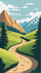 landscape with mountains