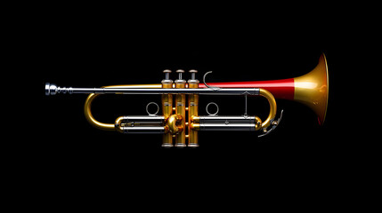 Golden Trumpet On Black Background