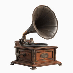 Antique Gramophone with Horn Speaker - Vintage