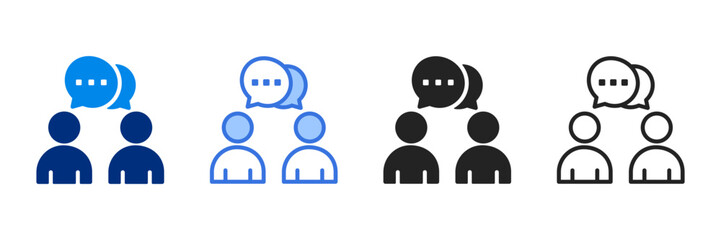 Conversation  Icon Set Multiple Style Vector Illustration 