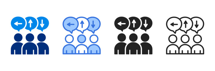 Diversity  Icon Set Multiple Style Vector Illustration 