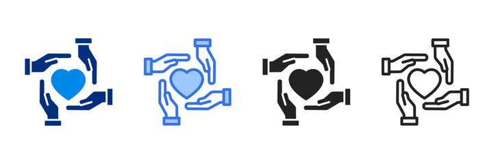 Together  Icon Set Multiple Style Vector Illustration 