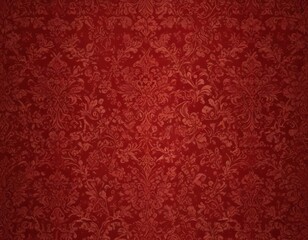 Deep red damask wallpaper, intricate ornate pattern, brocade, textile, vintage wallpaper