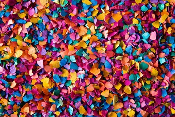 The festive atmosphere enhanced by colorful confetti at carnivals.