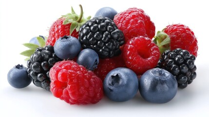 Close Up of Mixed Berries Featuring Raspberries and Blackberries