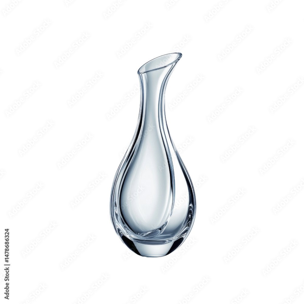 Poster elegant glass vase with unique teardrop shape, perfect for floral arrangements or as decorative piec