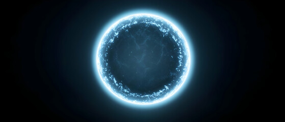 Glowing Blue Circle Design On Dark Background