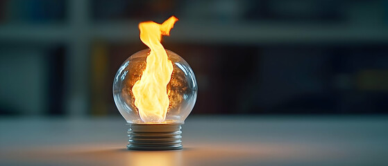 Burning Glass Globe Lightbulb