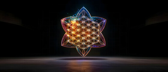 Glowing Multicolored Star Design