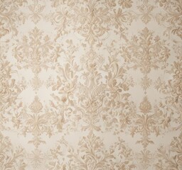 Intricate damask pattern with delicate floral motifs, off-white backdrop, art, intricate, delicate