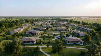 Aerial View Of Modern Residential Community