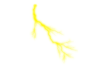 White Lightning Flash on Transparent Background