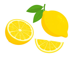 Freshly cut lemon slices and whole lemon