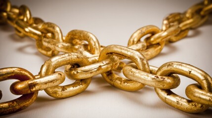 Fototapeta premium Strong chain symbolizing data assurance and credibility in secure communication and trust concept for security