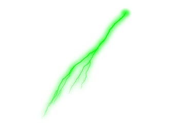Green Lightning PNG with Transparency