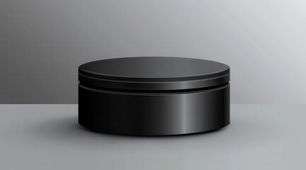 Glossy black circular podium