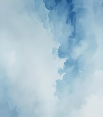 Naklejka premium Abstract light blue watercolor background, gentle brushstrokes suggest tranquil movement , fluid, soft