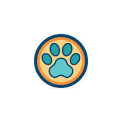 pet paw logo design vector 