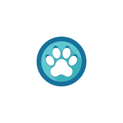 pet paw logo design vector 