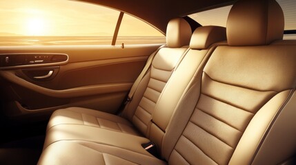 Sunlit Luxury Car Rear Seats