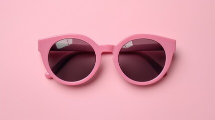 Stylish Pink Sunglasses on a Pink Background

