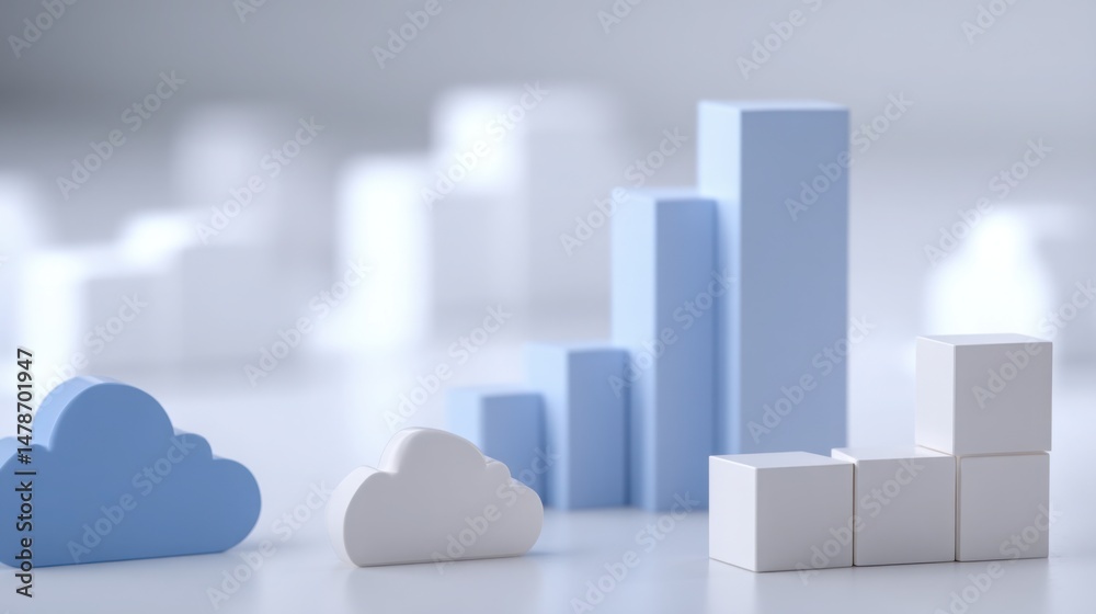 Poster visual representation of a cloud and a building illustrating cloud-based roi structure for scalable 
