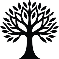 Hawthorn Tree Icon Vector Art Illustration