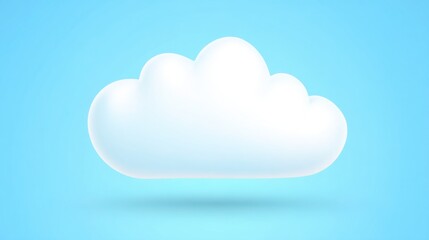 Fototapeta premium A soft white cloud set against a vibrant blue background evoking calmness and serenity in scenic photography