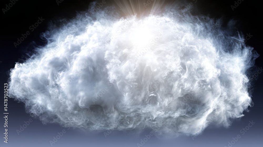 Poster simple cloud representation for a cloud-moderated exit map icon concept demonstrating scalable selli