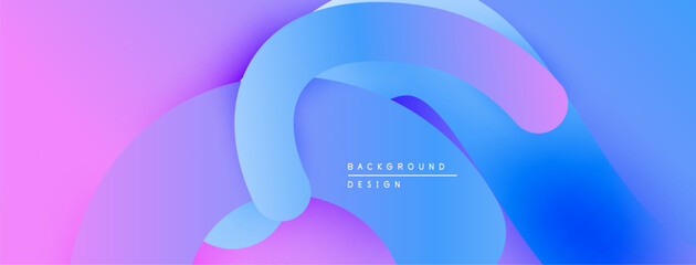 Abstract fluid shapes blend pink, purple, blue hues. Modern design evokes movement, energy, soft gradients. Background features text background design.