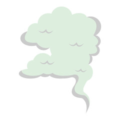 Cartoon Smoke Cloud Element. Isolated Vector Illustration.