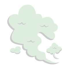 Cartoon Smoke Cloud Element. Isolated Vector Illustration.