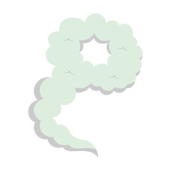 Cartoon Smoke Cloud Element. Isolated Vector Illustration.