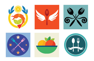 Element of Restaurant logo icon Vector bundle 