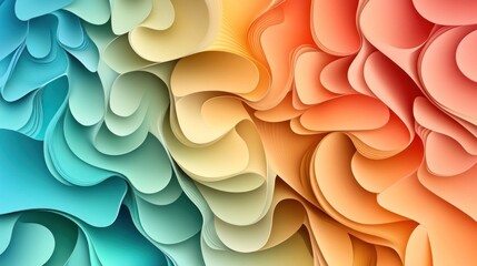 Abstract layered paper swirls