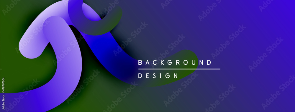 Poster abstract fluid shapes, purple hues, dark background. modern design element for digital projects, pre